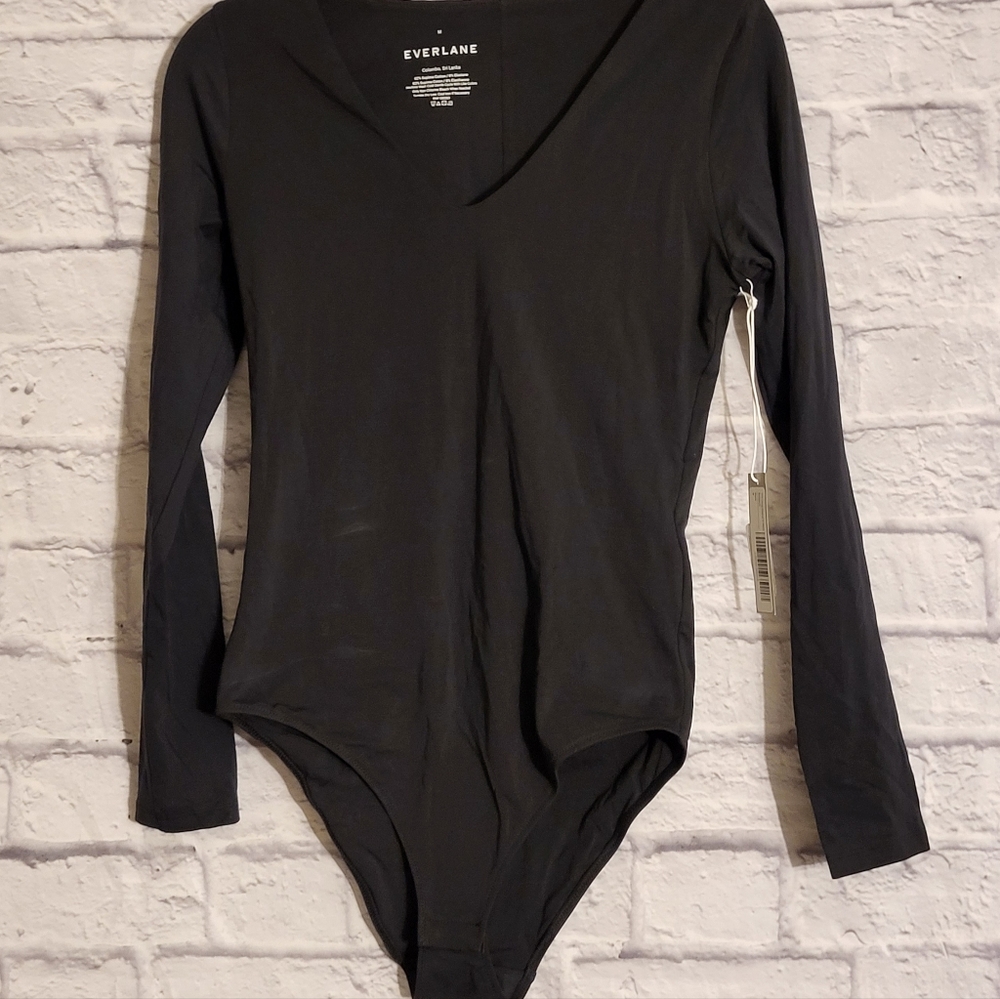 NWT🔥Everlane Black Longsleeve V-neck Bikini Bodysuit
